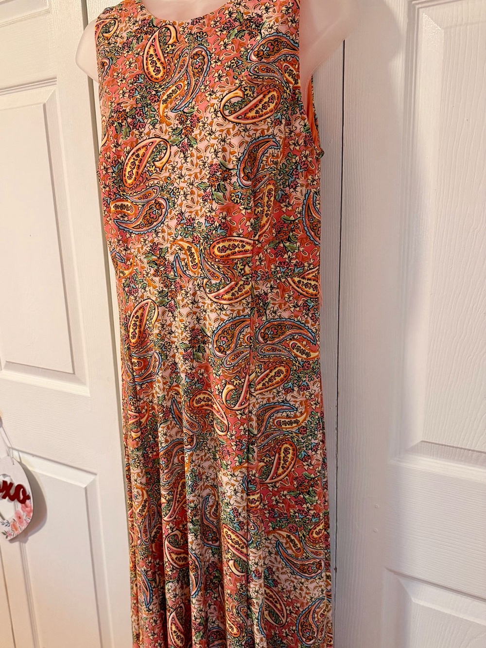 Anne Klein Orange Paisley Maxi dress